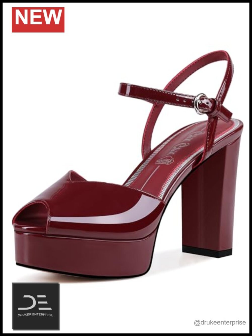 Fish Mouth Open Toe Platform Chunky Heel Sandals Ankle Strap Wedding Party